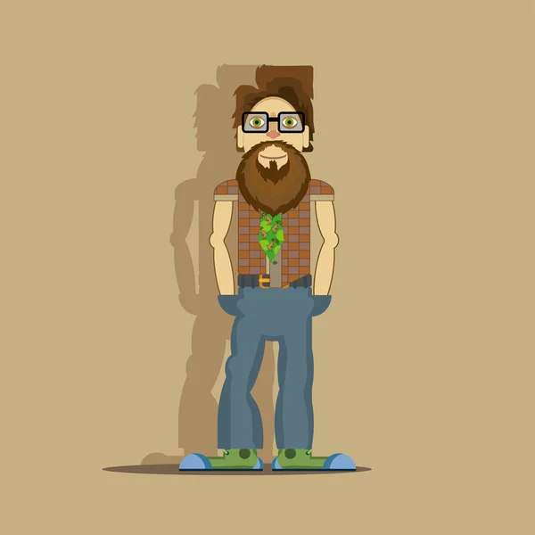 Hipster dressed up man — Stock Vector