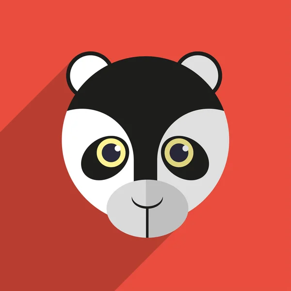 Panda s dlouhý stín — Stockový vektor