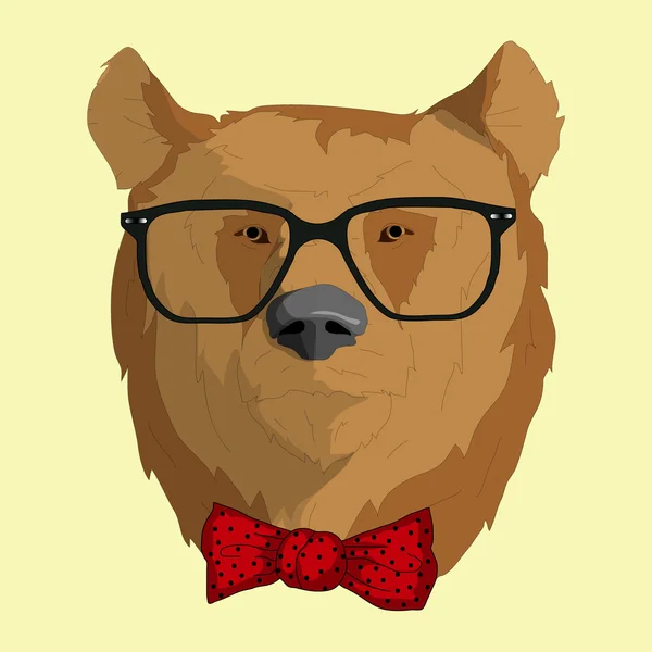 Ведмідь в сонцезахисних окулярах і лук — стоковий вектор