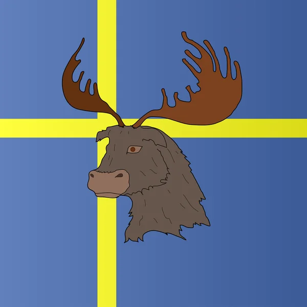 Bandera del país con símbolo — Vector de stock