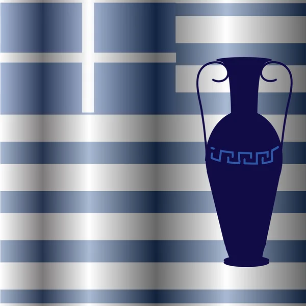 Vlajka země se symbolem. Řecko — Stockový vektor