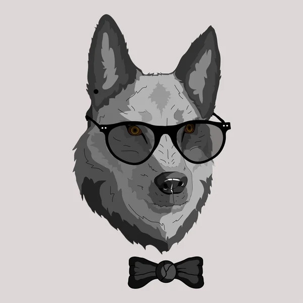 Hipster-Hund mit Sonnenbrille — Stockvektor