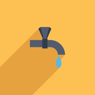 Musluk düz simgesi.