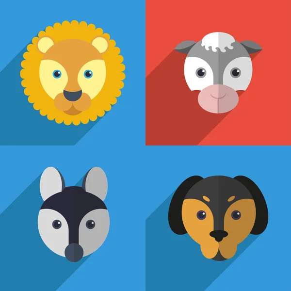 Conjunto de animales diferentes — Vector de stock