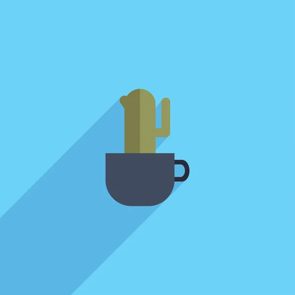 Cactus en taza — Archivo Imágenes Vectoriales