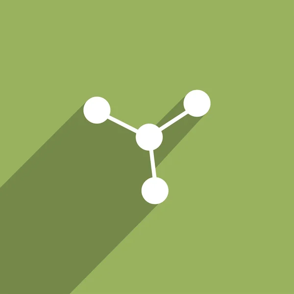 Ícone plano da molécula — Vetor de Stock