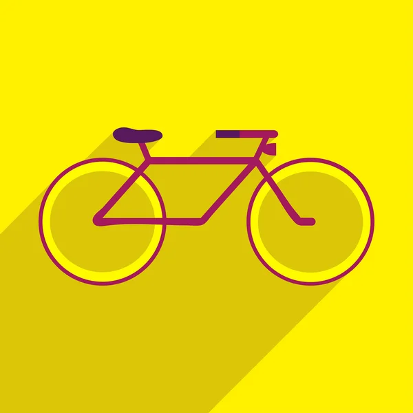 Platte pictogram van fiets — Stockvector