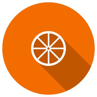 Portakal dilim düz simgesi