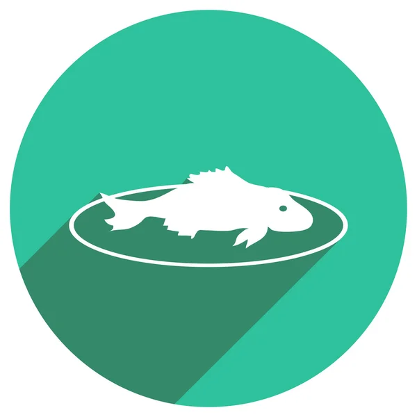 Icône de poisson sur assiette — Image vectorielle