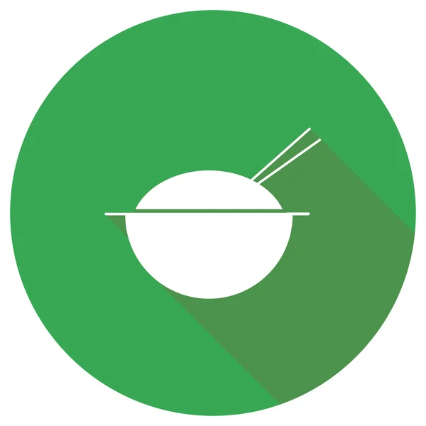 Assiette de riz avec baguettes — Image vectorielle