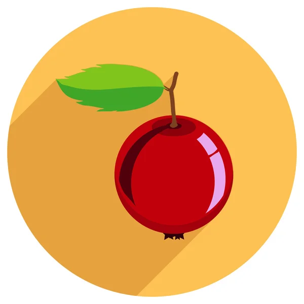 Flat ikonen för rött äpple — Stock vektor