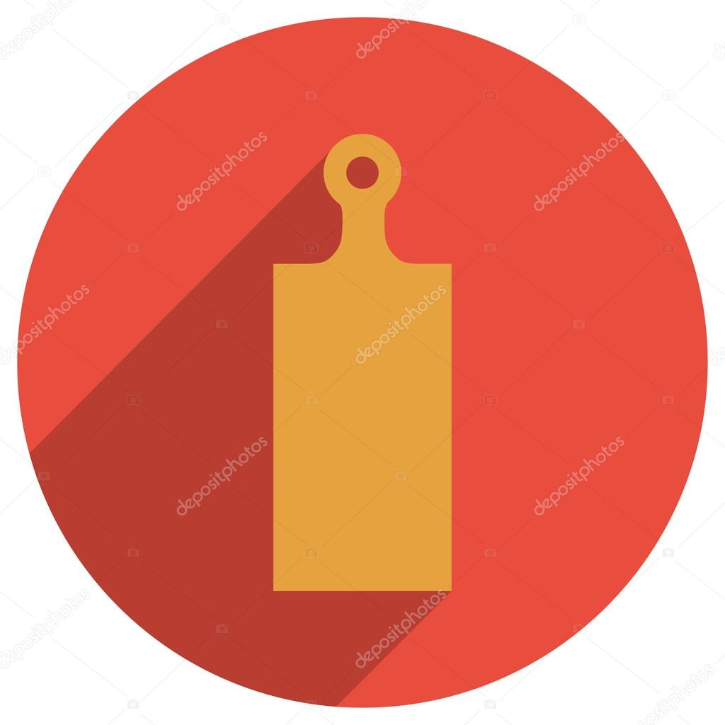 Vector flat icon of cutting board isolated on white background