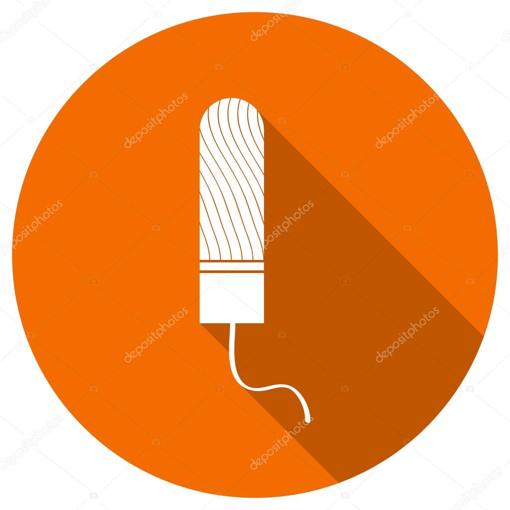 Flat Icon of tampon. Isolated on stylish color background. Element with a long shadow. Modern vector illustration for web and mobile.