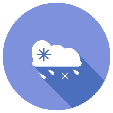 Simge bir bulut ile karla karışık yağmur