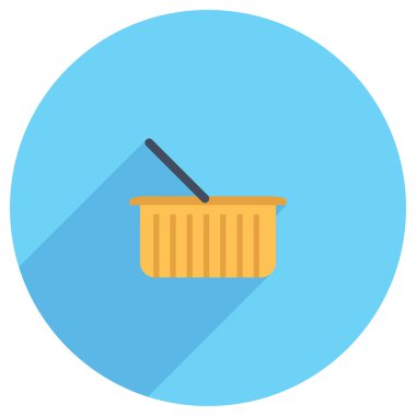 Süpermarket sepeti düz simgesi