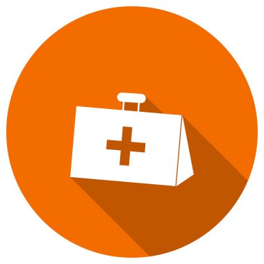 İlk yardım çantası düz simgesi