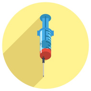 Tıbbi şırınga düz simgesi