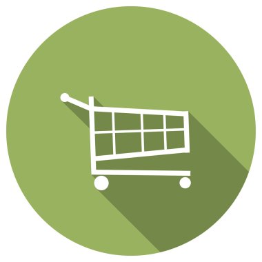 Alışveriş arabası düz simgesi