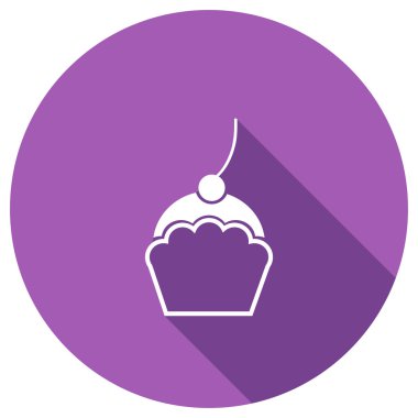 Kek kiraz ile düz simgesi