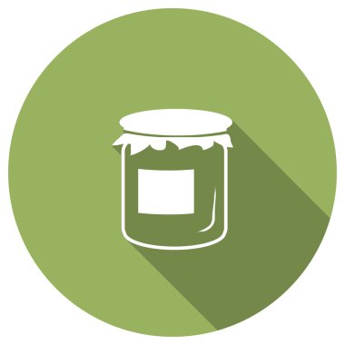 Reçel ile banka düz simgesi