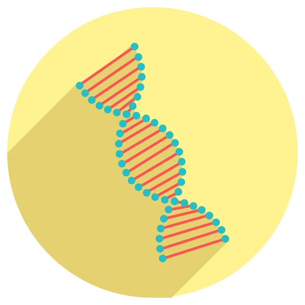 Ícone plano da hélice de DNA — Vetor de Stock