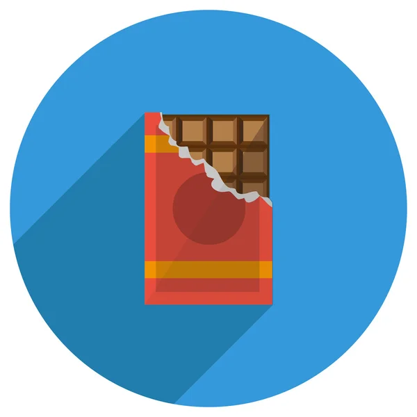 Barra de chocolate en el embalaje — Vector de stock