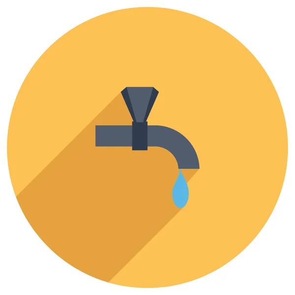 Flache Ikone des Wasserhahns — Stockvektor