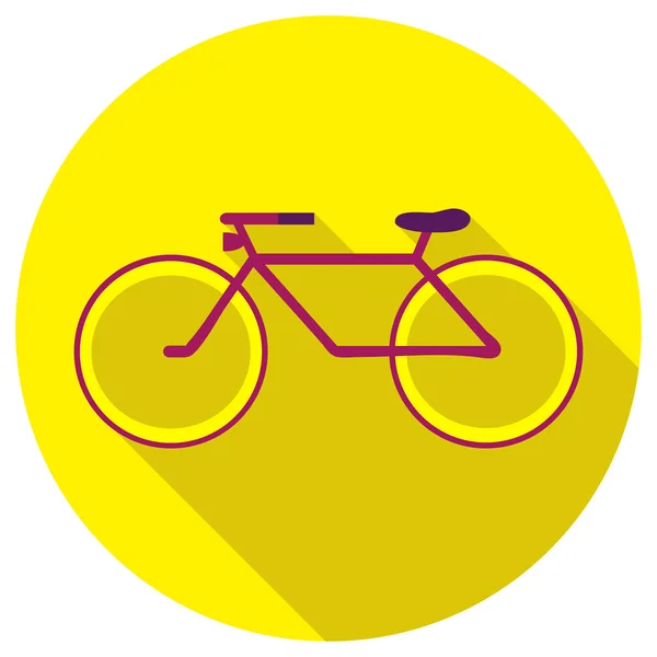 Platte pictogram van fiets — Stockvector