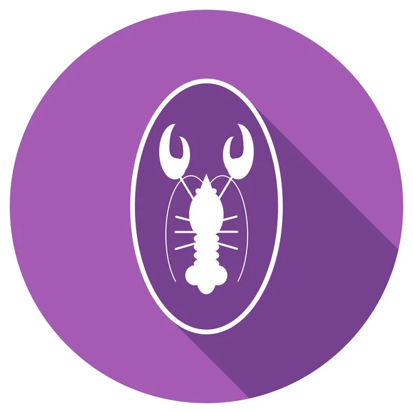 Flat Icon of lobster on plate — Stock Vector