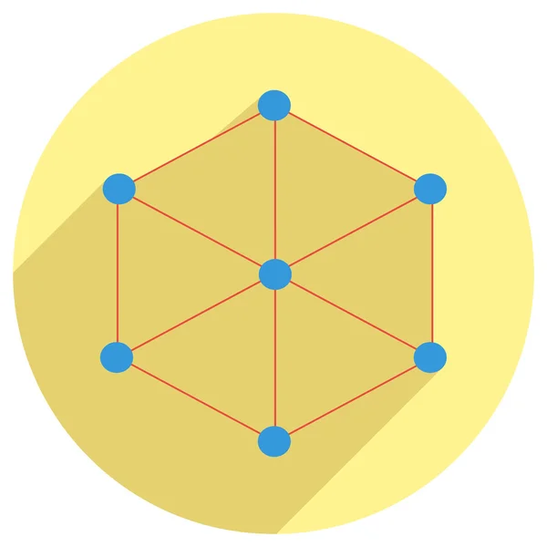 Ícone plano da molécula — Vetor de Stock