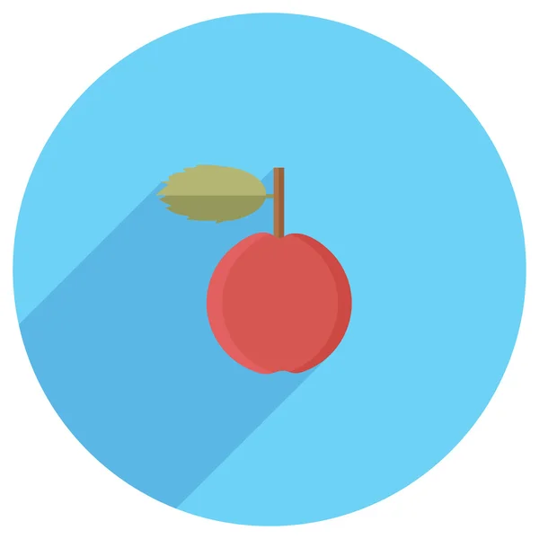 Flat icon of red apple — Stock Vector