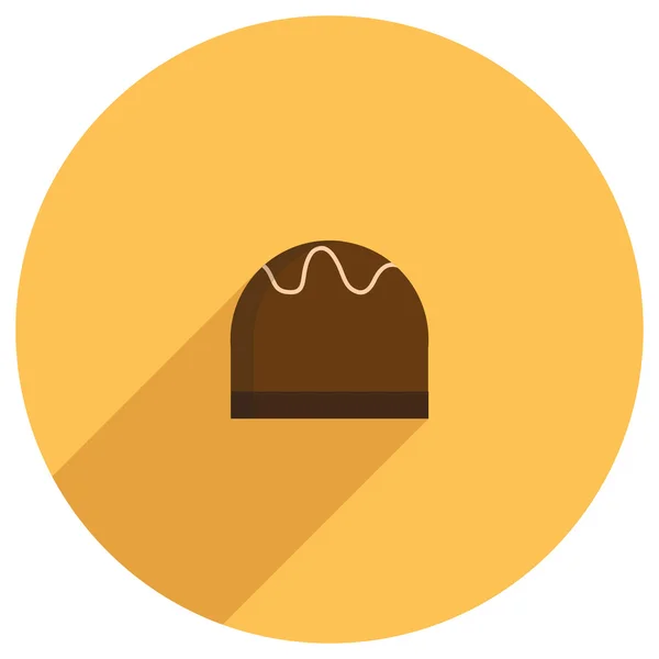 Icône plate de gâteau au chocolat — Image vectorielle