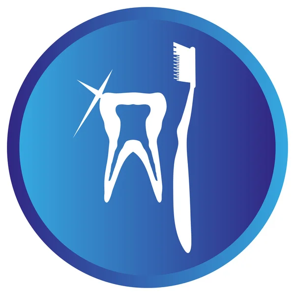 Diş fırçası ve diş simgesi — Stok Vektör