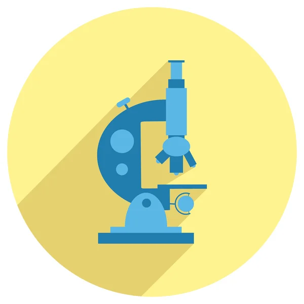 Ícone plano do microscópio — Vetor de Stock