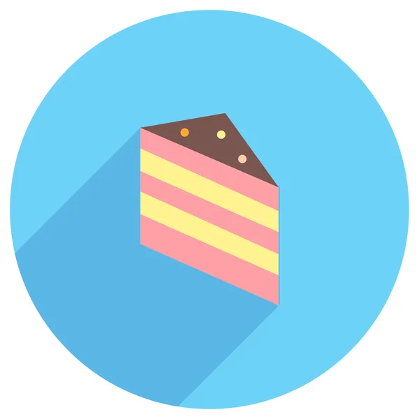 Icono plano de pedazo de pastel — Vector de stock