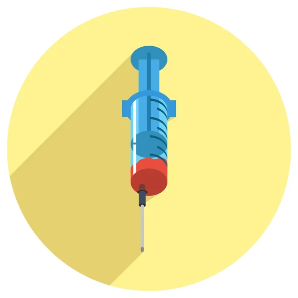 Flat Icon of medical syringe — Stock Vector