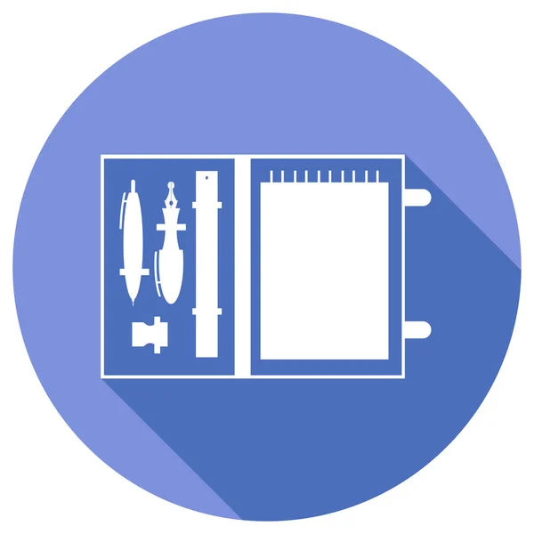 Icône plate de la boîte à crayons — Image vectorielle