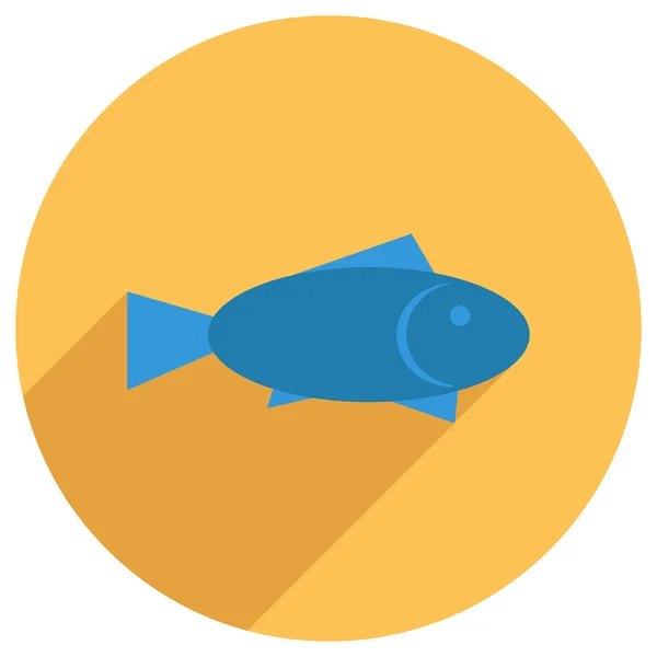 Icono plano de pescado azul — Vector de stock