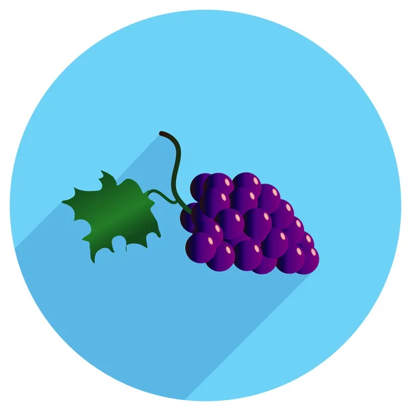 Плоская икона винограда — стоковый вектор