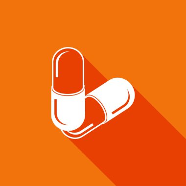 Kapsül düz simgesi