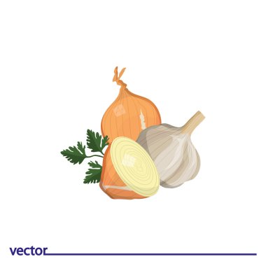 Soğan maydanoz yaprakları ile simgesi