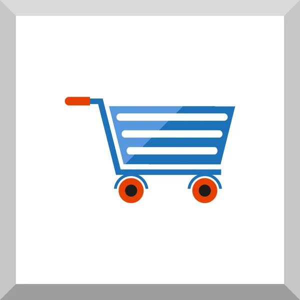 Icono plano de carrito de supermercado de compras — Archivo Imágenes Vectoriales