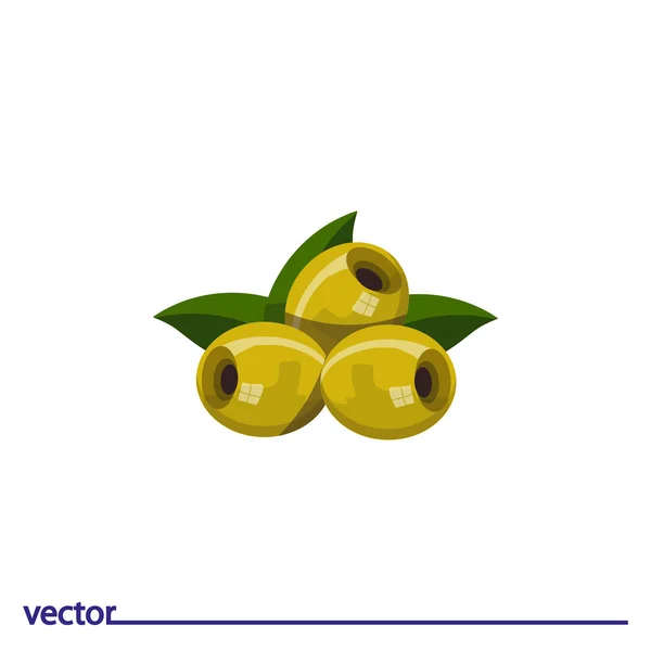 Icono de aceitunas sobre fondo blanco — Vector de stock