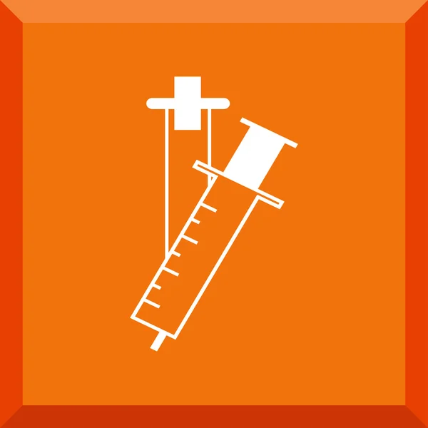 Flat Icon of syringe — Stock Vector