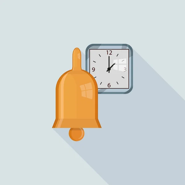 Ploché ikony hodin bell — Stockový vektor