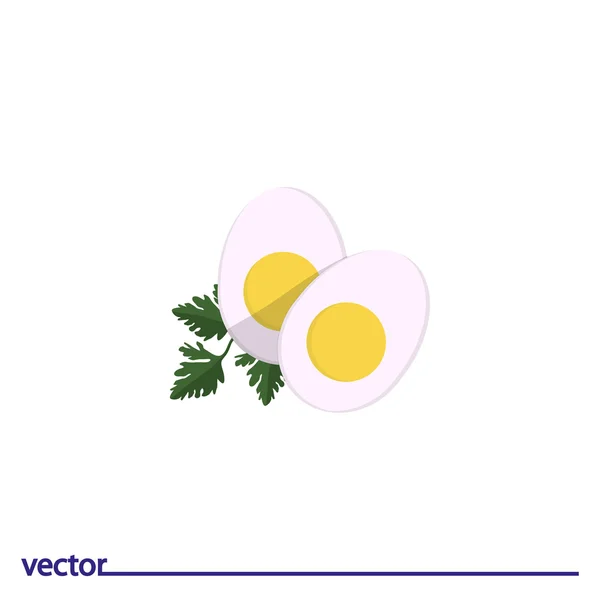 Icon of egg with parsley leaves — Stock Vector