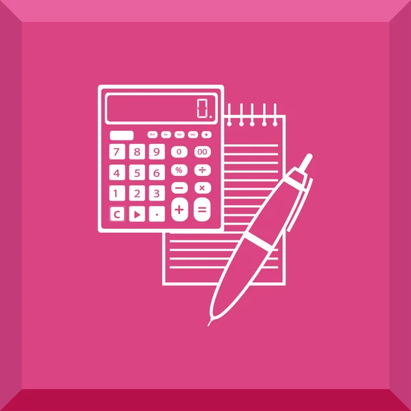 Notebook with pen and calculator — Stock Vector