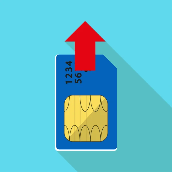 Flache Ikone der SIM-Karte — Stockvektor