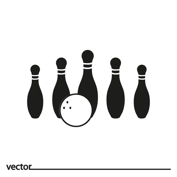 Ikone des Bowling. isoliert — Stockvektor