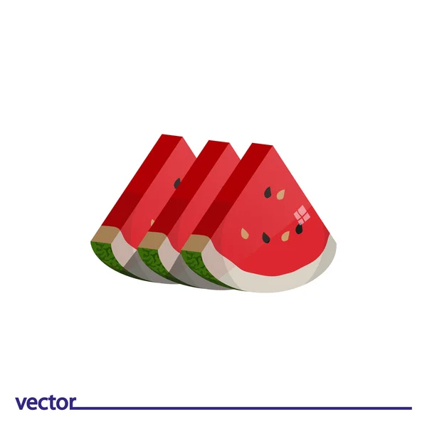 Icon of watermelon on white backgroun — Stock Vector